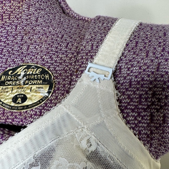 Vintage Bali 50s 60s Long Line Corset Bustier Bullet Bra 36B Pin-up Coquette Bow - Picture 4 of 8